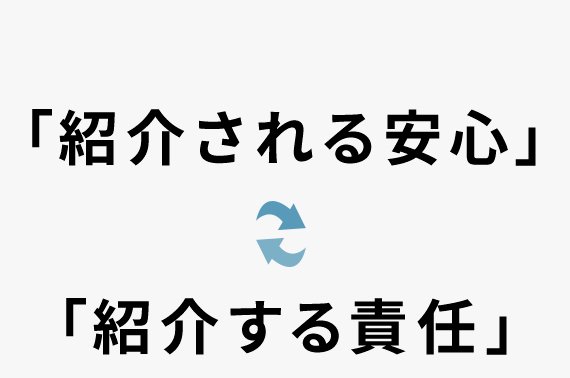 「紹介される安心」「紹介する責任」